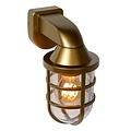 Rural wall lamp with plexiglass for outdoor E27 IP44 matt gold/brass