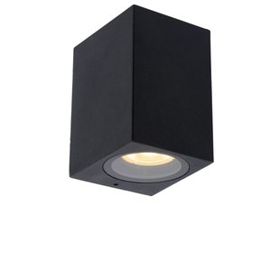 Black narrow rectangular outdoor wall lamp GU10 IP44 without spotlight