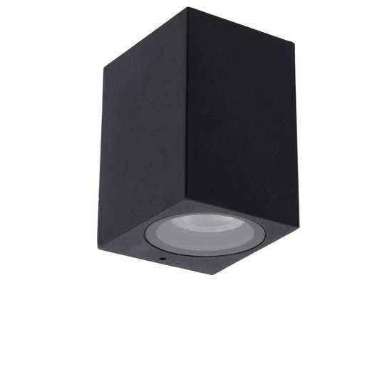 Black narrow rectangular outdoor wall lamp GU10 IP44 without spotlight