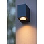 Black narrow rectangular outdoor wall lamp GU10 IP44 without spotlight