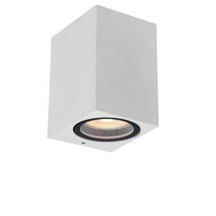 Witte smalle rechthoekige wandlamp buiten GU10 IP44 zonder spot