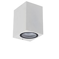 White narrow rectangular outdoor wall lamp GU10 IP44 without spotlight