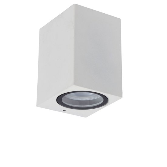 Witte smalle rechthoekige wandlamp buiten GU10 IP44 zonder spot