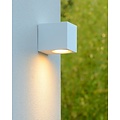 White narrow rectangular outdoor wall lamp GU10 IP44 without spotlight