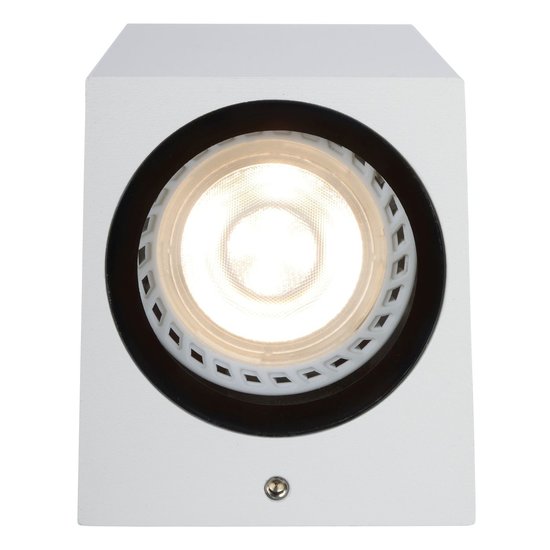 Witte smalle rechthoekige wandlamp buiten GU10 IP44 zonder spot