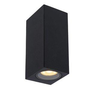 Slim, modern rectangular outdoor wall lamp 2xGU10 IP44 black