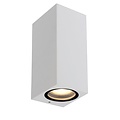 Slank, modern rechthoekig wandlamp buiten 2xGU10 IP44 wit