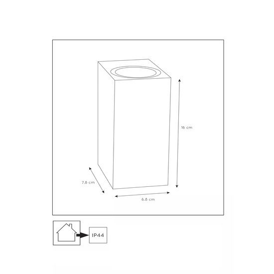 Slim, modern rectangular outdoor wall lamp 2xGU10 IP44 black