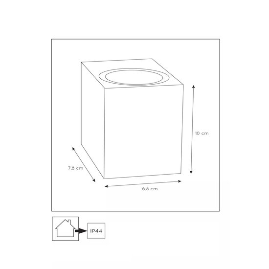 Aplique de exterior rectangular estrecho negro GU10 IP44 sin foco