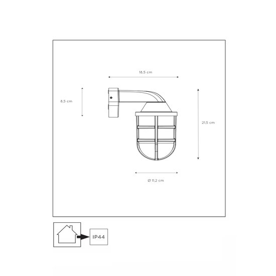 Rural wall lamp with plexiglass for outdoor E27 IP44 matt gold/brass