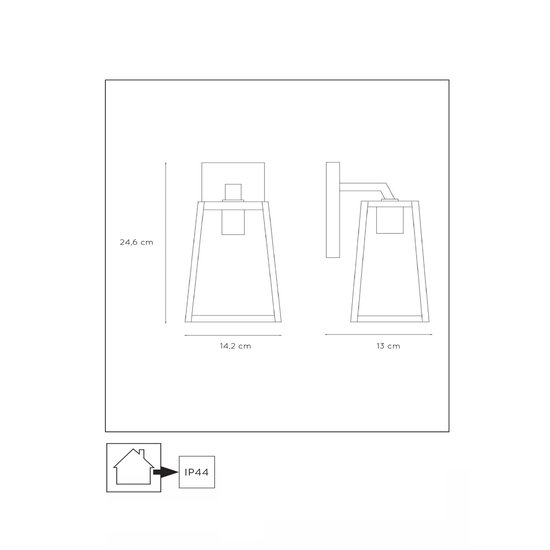 Applique extérieure rurale compacte pas cher E27 IP23 noir