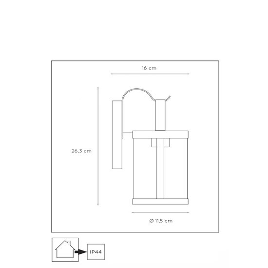 Modern and contemporary outdoor wall lamp E27 IP23 black