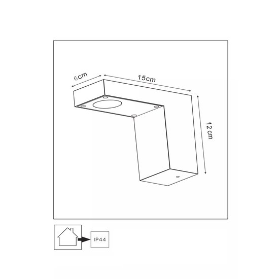 Rectangular outdoor wall lamp LED 1x8W 3000K IP54 anthracite