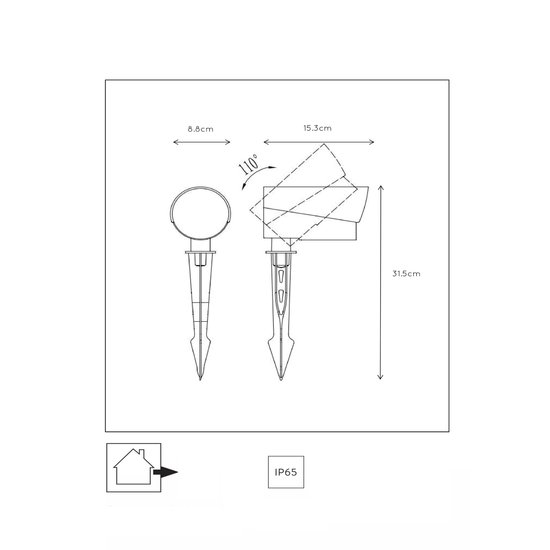 Puissant spot de jardin inclinable LED 1x13W 3000K IP65 anthracite