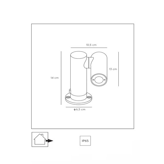 Surface mounted spot tiltable for outside 1x5W 3000K IP65 anthracite