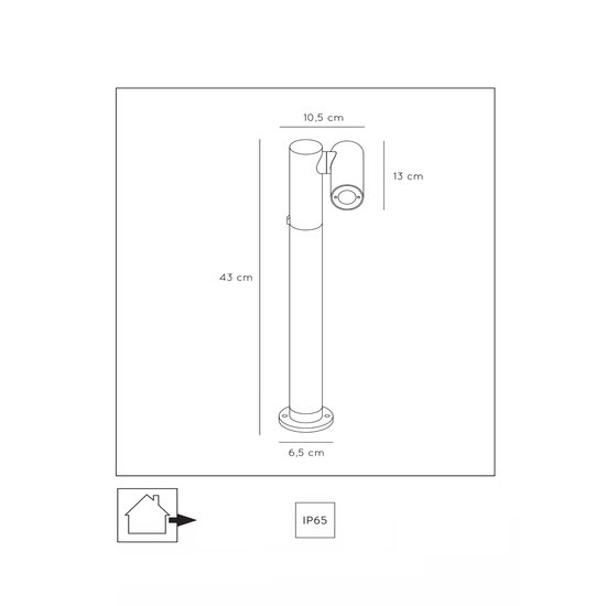 Gartenmast kippbar für den Außenbereich 1x5W 3000K IP65 Anthrazit