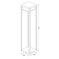 Lampe de terrasse Fantasia Neres, métal noir, 80 cm de haut, LED 9 W, 1100 lumens, 3000K blanc chaud, IP65, 220 V