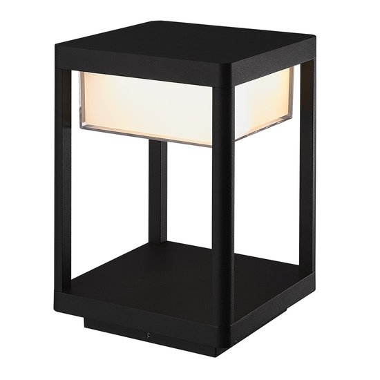 Fantasia NERES borne de terrasse basse en métal noir, LED 9W, 1100 lumens, IP65 étanche