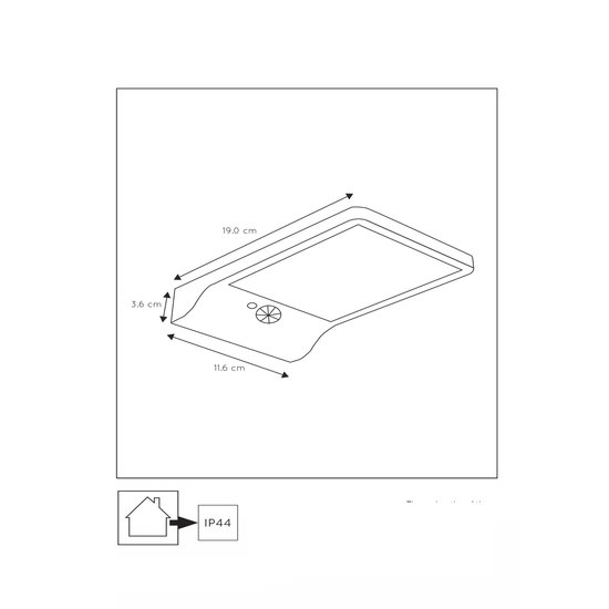Funktionelle Design-Wandleuchte IP44, schwarz, Photovoltaik und Sensor