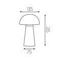 Fantasia Boleto lámpara de mesa LED recargable, IP44, blanco mate, regulable, 4,7W 170 lúmenes, USB