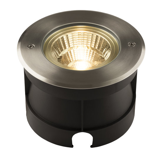 Spot de sol Fantasia FURI avec LED COB 15W, 1200 lumens, 3000K blanc chaud, IP67 étanche, diamètre 180mm, pour extérieur.