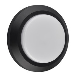 Spot mural et plafond simple rond noir IP65 3Watt