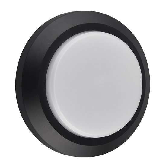 Simple round black wall spotlight and ceiling IP65 3Watt