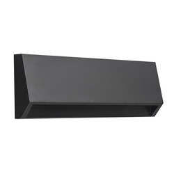 Black wall lamp wide light IP65 490 lumens