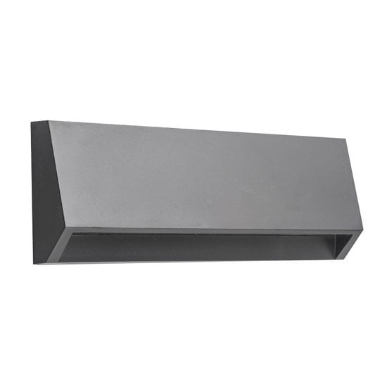 Fantasia Kito wandlamp voor buiten, grijs kunststof, ingebouwde SMD LED 3,8W, 490 lumen, 3000K, IP65, 220 x 80 x 36 mm