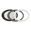 Fantasia Milo ovale wandlamp voor buiten, SMD LED 8W ingebouwd, 840 lumen, 3000K, IP65, met afdekring in zwart, wit en grijs
