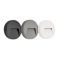 Fantasia SIBO LED outdoor wall light IP65 round, black/white/grey cover