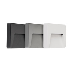 Aplique de pared compacto IP65 suministrado en 3 colores 2,8W cuadrado