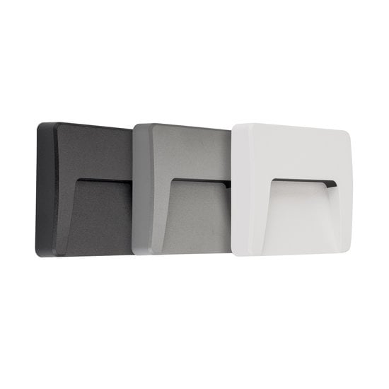 Applique murale LED Fantasia SIBO IP65 carrée, 310 lm, 3000K, avec cache noir, blanc et gris