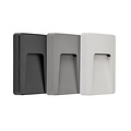 Fantasia SIBO LED buitenwandlamp, rechthoekig en IP65, 2,8W / 310 lumen, 3000K, met zwarte, witte en grijze cover