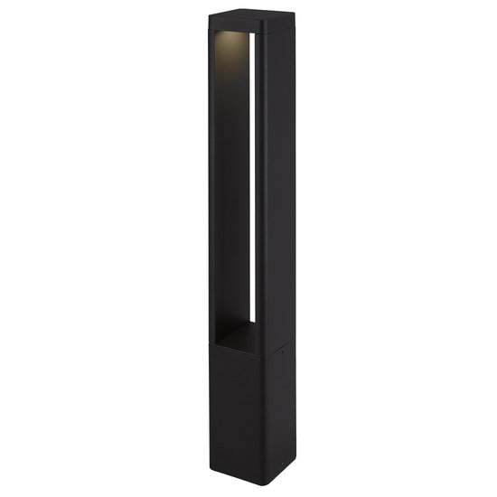 Schwarzer, hochwertiger Gartenmast 7W mit 2 offenen Seiten