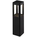 Borne basse chic noire 7W avec 4 côtés ouverts