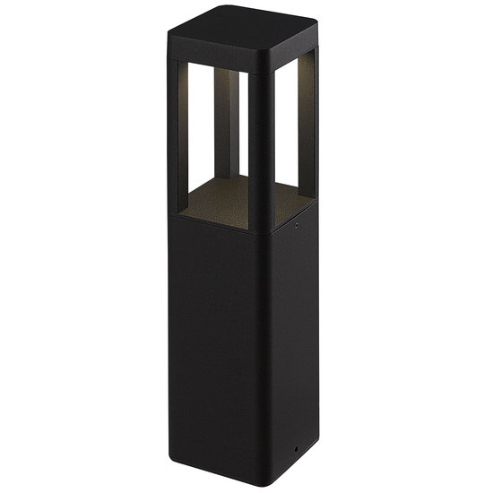 Borne basse chic noire 7W avec 4 côtés ouverts