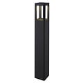Fantasia poste de jardín cuadrado negro, 65 cm de alto y 8,5 cm de ancho, con LED de 7W integrado (3000K, 595 lúmenes) e IP65