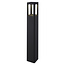 Fantasia poteau de jardin carré noir, 65 cm de haut et 8,5 cm de large, avec LED 7W intégrée (3000K, 595 lumens) et IP65