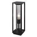 Fantasia Fantasia Kelso poste de jardín 500mm, aluminio y vidrio negro mate, portalámparas E27 max 15W, IP65 para exterior