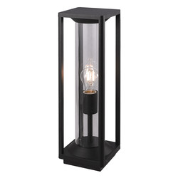 Poteau de jardin design rural noir avec ampoule E27