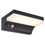 Black wall lamp with solar panel and sensor 2W