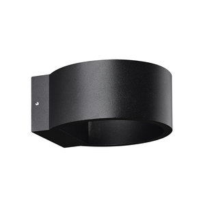 Zwarte koker, cilinder wandlamp voor buiten 6W IP54