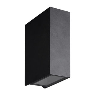 Narrow wall lamp black with light above and below