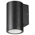 Schwarzer Außenstrahler für Wand oder Pfosten 1x3W mit Downlight IP65