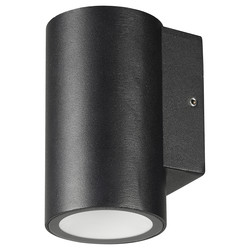Black outdoor spotlight for wall or post 1x3W with downlight IP65