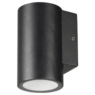 Schwarzer Außenstrahler für Wand oder Pfosten 1x3W mit Downlight IP65