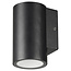 Black outdoor spotlight for wall or post 1x3W with downlight IP65