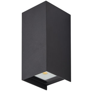 Black narrow wall lamp for outdoor light above and below