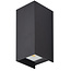 Black narrow wall lamp for outdoor light above and below